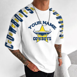 Auspiritmerch North Queensland Cowboys Casual T-Shirt Custom Name Gift For Fan