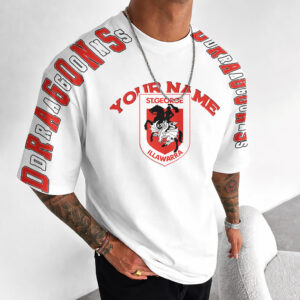 Auspiritmerch St. George Illawarra Dragons Casual T-Shirt Custom Name Gift For Fan