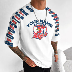 Auspiritmerch Sydney Roosters Casual T-Shirt Custom Name Gift For Fan