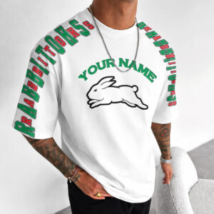 Auspiritmerch South Sydney Rabbitohs Casual T-Shirt Custom Name Gift For Fan