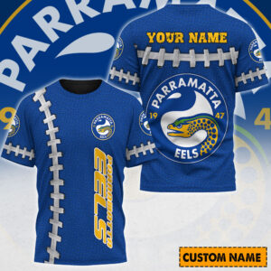 Auspiritmerch Parramatta Eels Casual T-Shirt Custom Name Gift For Fan