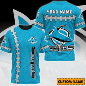 Auspiritmerch Cronulla-Sutherland Sharks Casual T-Shirt Custom Name Gift For Fan
