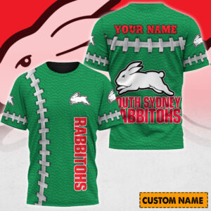 Auspiritmerch South Sydney Rabbitohs Casual T-Shirt Custom Name Gift For Fan