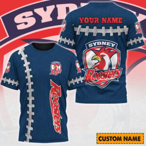 Auspiritmerch Sydney Roosters Casual T-Shirt Custom Name Gift For Fan