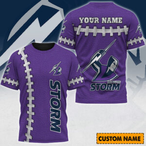Auspiritmerch Melbourne Storm Casual T-Shirt Custom Name Gift For Fan