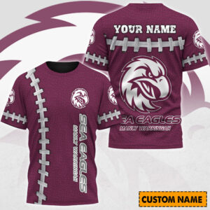 Auspiritmerch Manly Warringah Sea Eagles Casual T-Shirt Custom Name Gift For Fan