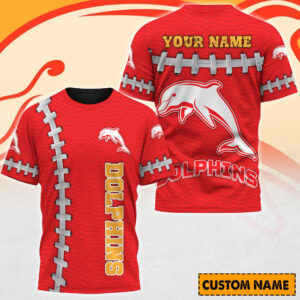 Auspiritmerch Redcliffe Dolphins Casual T-Shirt Custom Name Gift For Fan