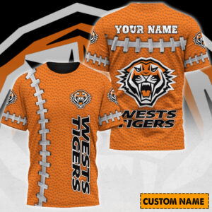 Auspiritmerch Wests Tigers Casual T-Shirt Custom Name Gift For Fan