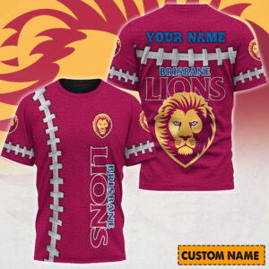 Auspiritmerch Brisbane Lions Casual T-Shirt Custom Name Gift For Fan