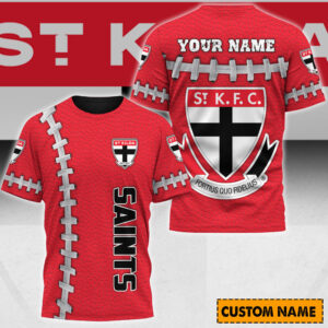 Auspiritmerch St Kilda Saints Casual T-Shirt Custom Name Gift For Fan