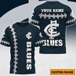 Auspiritmerch Carlton Blues Casual T-Shirt Custom Name Gift For Fan