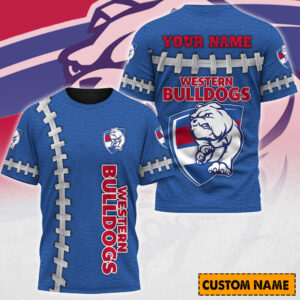 Auspiritmerch Western Bulldogs Casual T-Shirt Custom Name Gift For Fan
