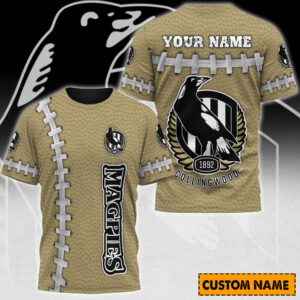 Auspiritmerch Collingwood Magpies Casual T-Shirt Custom Name Gift For Fan