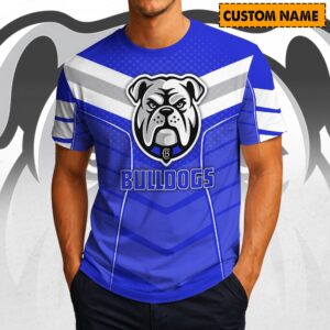 Auspiritmerch Canterbury-Bankstown Bulldogs Casual T-Shirt Custom Name Gift For Fan