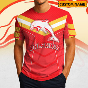 Auspiritmerch Redcliffe Dolphins Casual T-Shirt Custom Name Gift For Fan