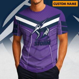 Auspiritmerch Melbourne Storm Casual T-Shirt Custom Name Gift For Fan