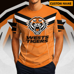 Auspiritmerch Wests Tigers Casual T-Shirt Custom Name Gift For Fan