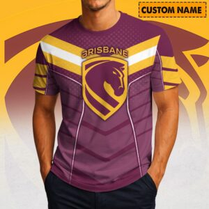 Auspiritmerch Brisbane Broncos Casual T-Shirt Custom Name Gift For Fan