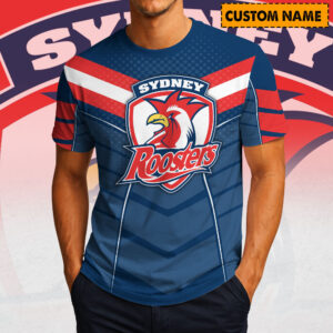 Auspiritmerch Sydney Roosters Casual T-Shirt Custom Name Gift For Fan