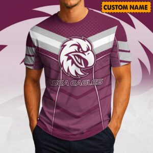 Auspiritmerch Manly Warringah Sea Eagles Casual T-Shirt Custom Name Gift For Fan