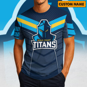 Auspiritmerch Gold Coast Titans Casual T-Shirt Custom Name Gift For Fan