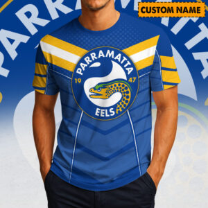 Auspiritmerch Parramatta Eels Casual T-Shirt Custom Name Gift For Fan