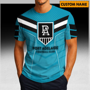Auspiritmerch Port Adelaide Casual T-Shirt Custom Name Gift For Fan