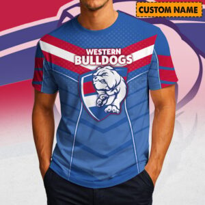 Auspiritmerch Western Bulldogs Casual T-Shirt Custom Name Gift For Fan