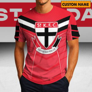 Auspiritmerch St Kilda Saints Casual T-Shirt Custom Name Gift For Fan