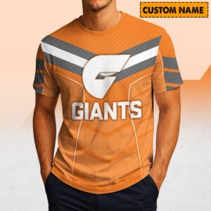 Auspiritmerch GWS Giants Casual T-Shirt Custom Name Gift For Fan