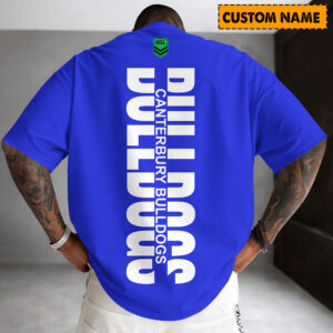 Auspiritmerch Canterbury-Bankstown Bulldogs Casual T-Shirt Custom Name Gift For Fan