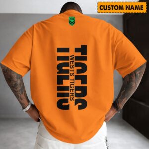 Auspiritmerch Wests Tigers Casual T-Shirt Custom Name Gift For Fan