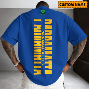Auspiritmerch Parramatta Eels Casual T-Shirt Custom Name Gift For Fan