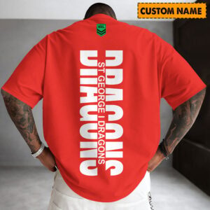Auspiritmerch St. George Illawarra Dragons Casual T-Shirt Custom Name Gift For Fan