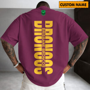 Auspiritmerch Brisbane Broncos Casual T-Shirt Custom Name Gift For Fan
