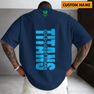 Auspiritmerch Gold Coast Titans Casual T-Shirt Custom Name Gift For Fan