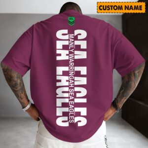 Auspiritmerch Manly Warringah Sea Eagles Casual T-Shirt Custom Name Gift For Fan