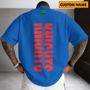 Auspiritmerch Newcastle Knights Casual T-Shirt Custom Name Gift For Fan