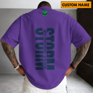 Auspiritmerch Melbourne Storm Casual T-Shirt Custom Name Gift For Fan