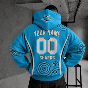 Auspiritmerch Cronulla-Sutherland Sharks Indigenous Hoodie Custom Any Name Gifts For Fan
