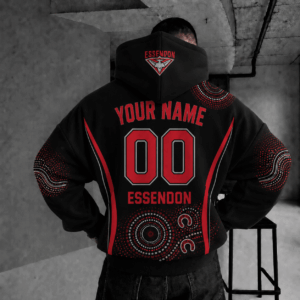 Auspiritmerch Essendon Bombers Indigenous Hoodie Custom Any Name Gifts For Fan