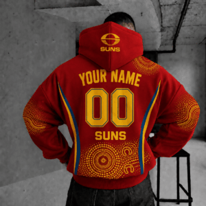 Auspiritmerch Gold Coast Suns Indigenous Hoodie Custom Any Name Gifts For Fan