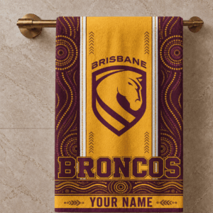 Auspiritmerch Brisbane Broncos Premium Bath/ Beach Towel Personalized Gift For Fan