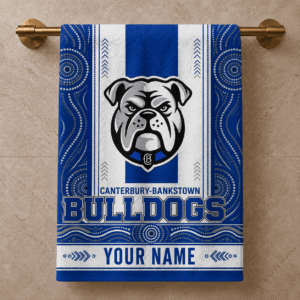Auspiritmerch Canterbury-Bankstown Bulldogs Premium Bath/ Beach Towel Personalized Gift For Fan