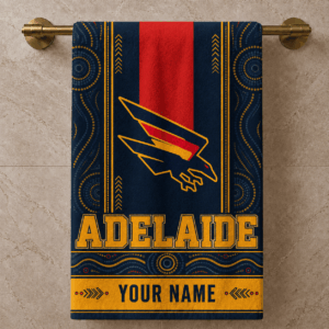 Auspiritmerch Adelaide Crows Premium Bath/ Beach Towel Personalized Gift For Fan