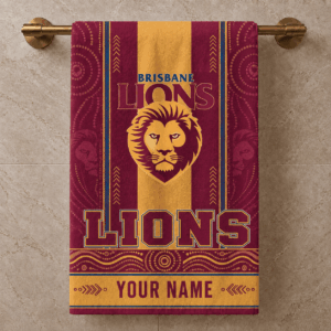 Auspiritmerch Brisbane Lions Premium Bath/ Beach Towel Personalized Gift For Fan