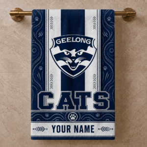 Auspiritmerch Geelong Cats Premium Bath/ Beach Towel Personalized Gift For Fan
