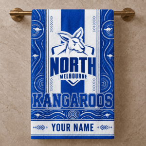 Auspiritmerch North Melbourne Kangaroos Premium Bath/ Beach Towel Personalized Gift For Fan