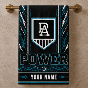 Auspiritmerch Port Adelaide Power Premium Bath/ Beach Towel Personalized Gift For Fan