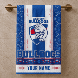Auspiritmerch Western Bulldogs Premium Bath/ Beach Towel Personalized Gift For Fan